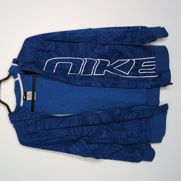 Nike Blue Zip up Hoodie Side pockets Nike down the Side Swoosh on Sleeve… - Picture 8 of 16